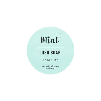 mint dish soap label
