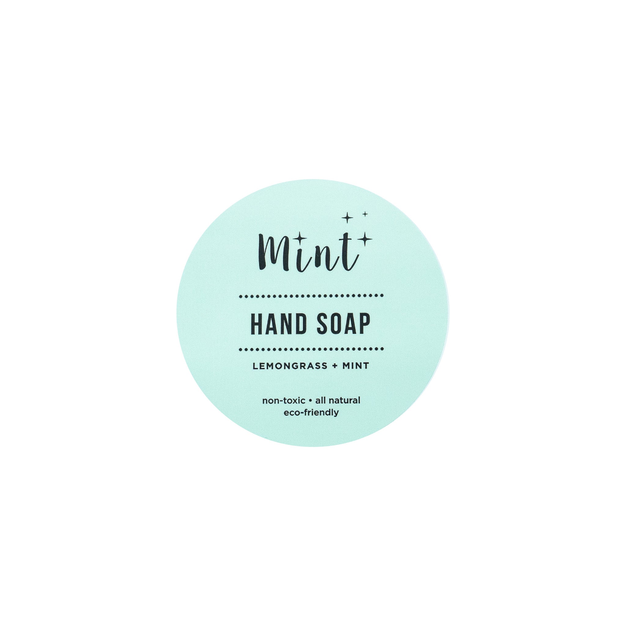 mint hand soap label