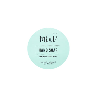 mint hand soap label