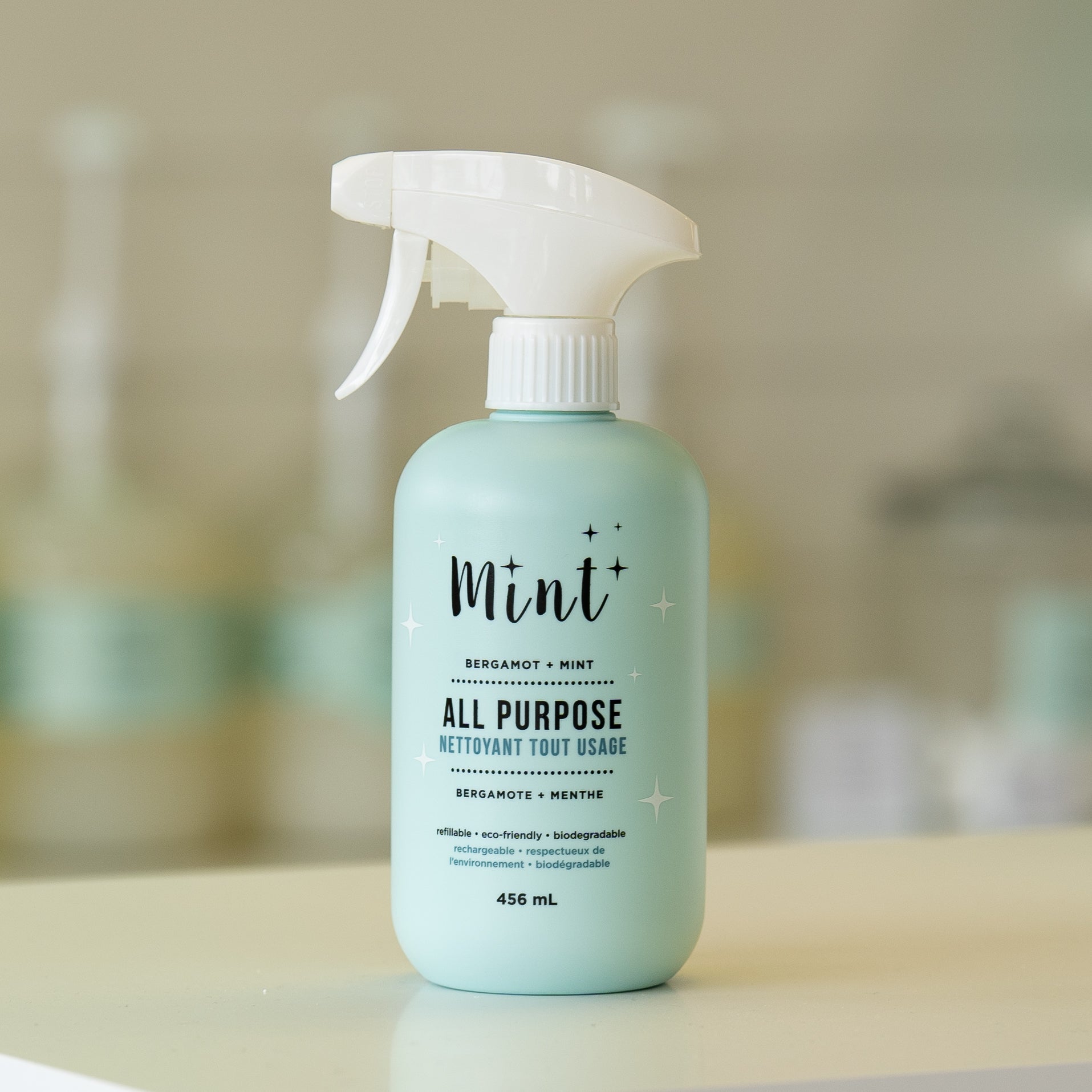 Mint Cleaning All-Purpose Cleaner - 456ml Refillable Bottle, Peppermint ...