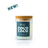 Candle with a cork lid labeled &