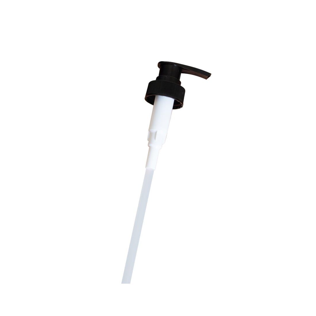 A black and white pump dispenser with a long dip tube, designed for use with 500ml bottles.