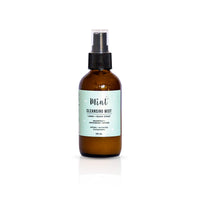 Mint Cleansing Mist in a 125ml amber glass spray bottle on a white background, featuring an eco-friendly, biodegradable linen and room spray.