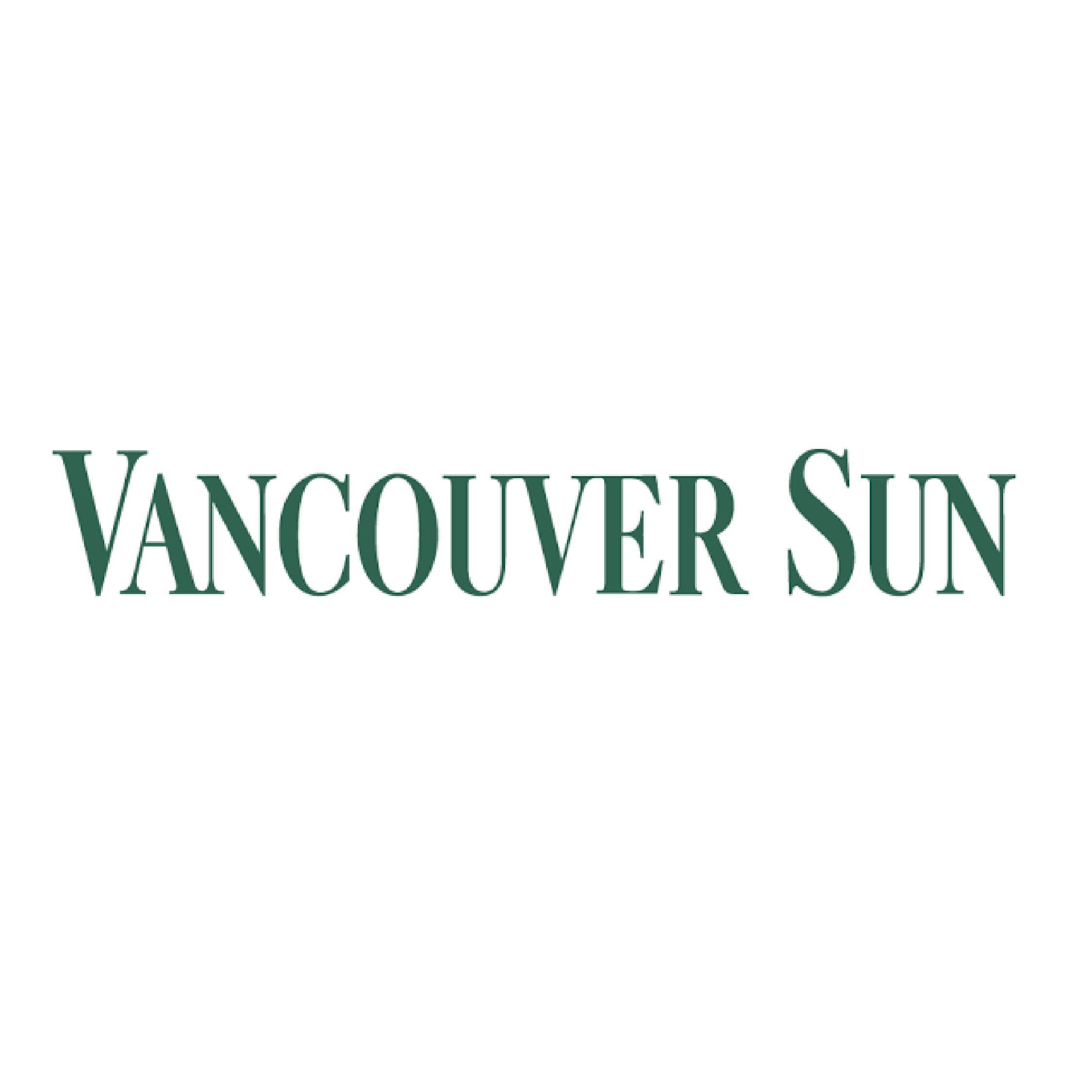 Logo of the Vancouver Sun newspaper on a white background